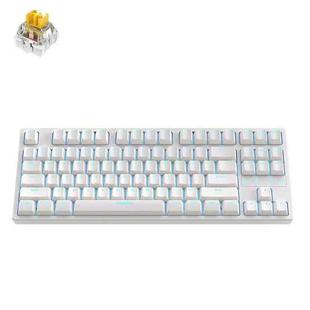 ZIYOU LANG K87 87-key RGB Bluetooth / Wireless / Wired Three Mode Game Keyboard, Cable Length: 1.5m, Style: Banana Shaft (White)