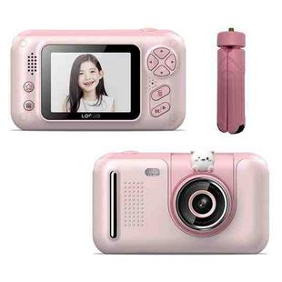 2.4 Inch Children HD Reversible Photo SLR Camera, Color: Pink With Bracket