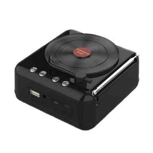 Manovo H3 Retro Vinyl Record Player Shape Mini Bluetooth Speaker, Color: Black