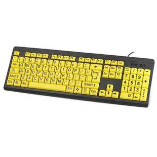 T801 104 Keys Special People Children Old Man Big Letters USB Wired Keyboard, Cable Length: 1.38m(Yellow)