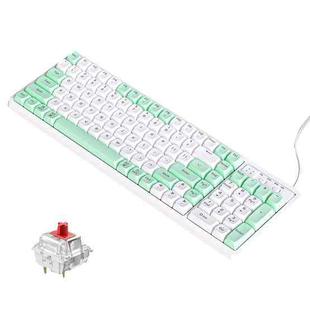 LANGTU GK102 102 Keys Hot Plugs Mechanical Wired Keyboard. Cable Length: 1.63m, Style: Red Shaft (Matcha Green)