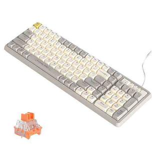 LANGTU GK102 102 Keys Hot Plugs Mechanical Wired Keyboard. Cable Length: 1.63m, Style: RGB Version Gold Shaft (Beige Knight)