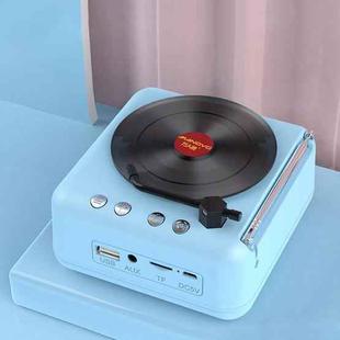 Manovo H3 Macaron Vinyl Record Player Bluetooth Speaker Retro Radio Stereo(Blue)