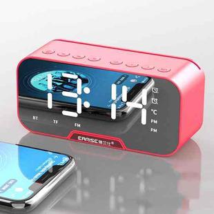 EARISE G10 Wireless Bluetooth Speaker With FM Mini Plug-in Card Mirror Alarm Clock Sound(Red)