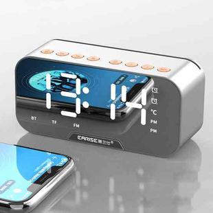 EARISE G10 Wireless Bluetooth Speaker With FM Mini Plug-in Card Mirror Alarm Clock Sound(Gray)