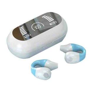 S3 Bone Conduction Sports Drop Off Noise Reduction Wireless Bluetooth TWS Earphone, Style: Digital Edition (White Blue)