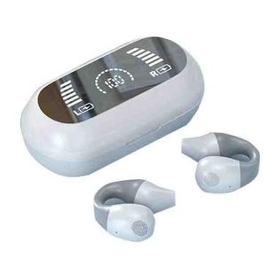 S3 Bone Conduction Sports Drop Off Noise Reduction Wireless Bluetooth TWS Earphone, Style: Digital Edition (White Gray)