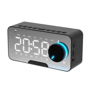 P5 Knob Version Wireless Bluetooth Speaker Plugging Card Home Clock Portable Mini Computer Audio, Color: Black