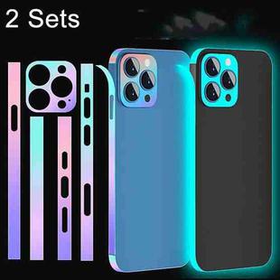 For iPhone 14 Pro 2 Sets Dazzle Colour Luminous Side Frame Film