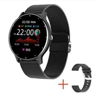 BW0223 Heart Rate/Blood Oxygen/Blood Pressure Monitoring Bluetooth Smart Calling Watch, Color: Mesh Black