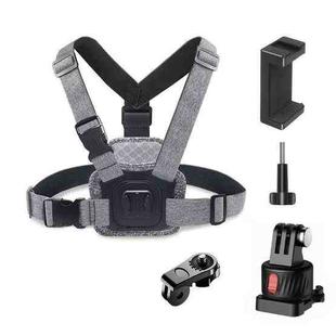 XD-004 Chest Strap Mount Front Rear Holder for  for GoPro Hero11 Black / HERO10 Black / HERO9 Black / HERO8 Black / HERO7 /6 /5 /5 Session /4 Session /4 /3+ /3 /2 /1, Insta360 , DJI Osmo Action and Other Action Cameras, Smartphones