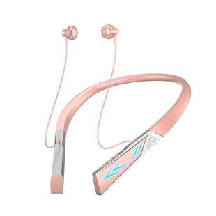 E68 Bluetooth V5.2 Earphones Magnetic Sport Neckband Wireless Headphones With Mic(Girly Pink)