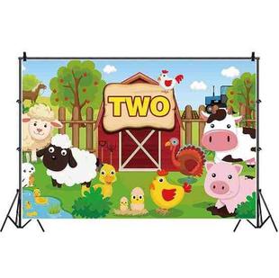 1.5m X 1m Cartoon Farm Animals Photography Backdrop Birthday Party Background Decoration(MSC01646)