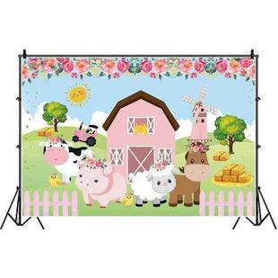 1.5m X 1m Cartoon Farm Animals Photography Backdrop Birthday Party Background Decoration(MSC01665)