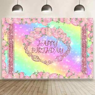 1.5m x 1m Flower Series Happy Birthday Party Photography Background Cloth(MSD00694)