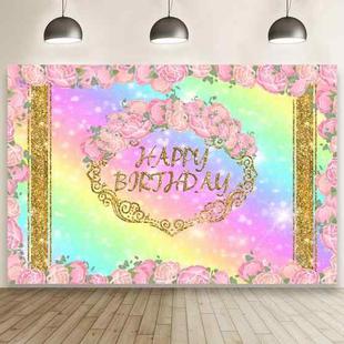 1.5m x 1m Flower Series Happy Birthday Party Photography Background Cloth(MSD00695)