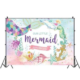 120 x 80cm Mermaid Happy Birthday Photography Background Cloth(12010125)