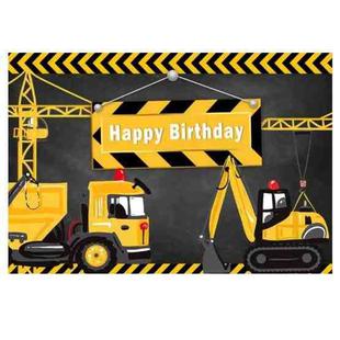 1.2m x 0.8m Construction Vehicle Series Happy Birthday Photography Background Cloth(11306952)