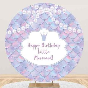 1m x 1m Underwater Mermaid Birthday Party Photography Washed With Elastic Circular Background Cloth(MDN11906)