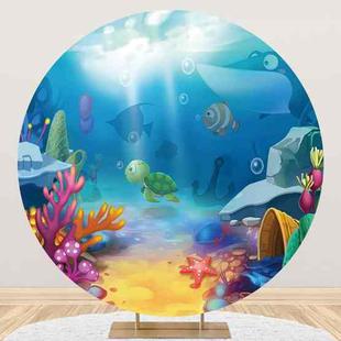 1m x 1m Underwater Mermaid Birthday Party Photography Washed With Elastic Circular Background Cloth(MDN12042)