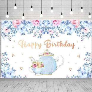 S34456 1.8 x 1.1m Cartoon Teapot Photography Background Cloth Birthday Party Scene Decoration