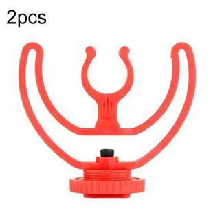2pcs Microphone Mounting Bracket Cold Shoe Mount Mic Holder(Red)