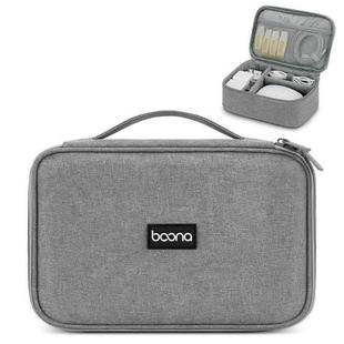 Baona Multifunctional Earphone Data Cable Digital Storage Bag, Spec: Single-layer (Gray)