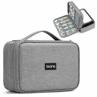 Baona Multifunctional Earphone Data Cable Digital Storage Bag, Spec: 2-layer Box (Gray)