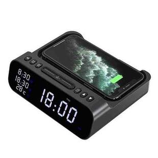15W  5-in-1 Alarm Clock Mobile Phone Wireless Charger Fast Charging(Black)