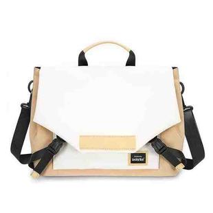 LUCKYBAT Laptop Bag Airbag Anti-drop Crossbody Handbag, Size: S 13.3-16 Inch(Khaki White)