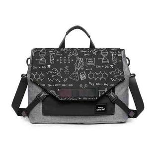 LUCKYBAT Laptop Bag Airbag Anti-drop Crossbody Handbag, Size: L 16 Inch(Gray Black Equation)