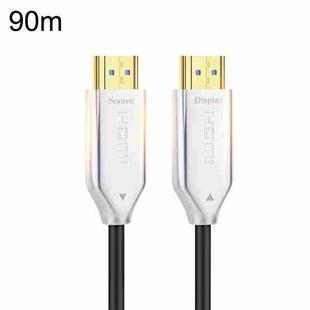 2.0 Version HDMI Fiber Optical Line 4K Ultra High Clear Line Monitor Connecting Cable, Length: 90m With Shaft(White)