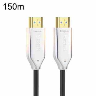 2.0 Version HDMI Fiber Optical Line 4K Ultra High Clear Line Monitor Connecting Cable, Length: 150m With Shaft(White)