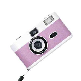 R2-FILM Retro Manual Reusable Film Camera for Children without Film(White+Pink Purple)