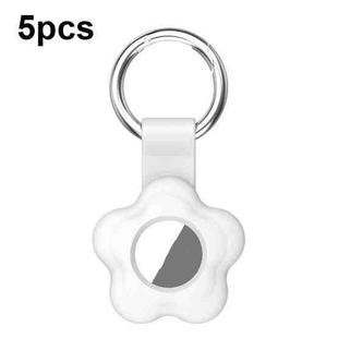 For AirTag 5pcs AT03 Tracker Case Positioning Anti-loss Device Storage Keychain Cover(White)