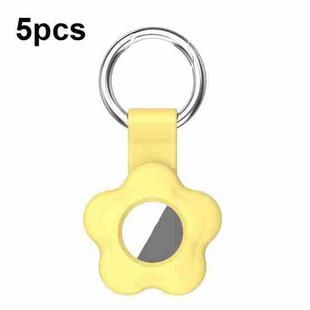 For AirTag 5pcs AT03 Tracker Case Positioning Anti-loss Device Storage Keychain Cover(Yellow)