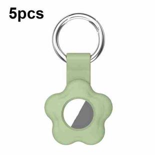 For AirTag 5pcs AT03 Tracker Case Positioning Anti-loss Device Storage Keychain Cover(Matcha Color)