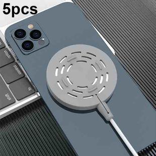 5pcs CP06 Magsafe Wireless Charger Silicone Protective Case(Grey)