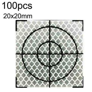 FP001 100pcs Diamond Tunnel Mapping Reflective Sticker Monitoring Measurement Point Sticker, Size: 20x20mm