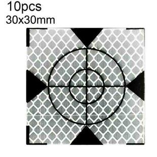 FP001 100pcs Diamond Tunnel Mapping Reflective Sticker Monitoring Measurement Point Sticker, Size: 30x30mm With Triangle