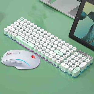 LANGTU OG102 Matcha Green Keyboard Mouse Set Mini Punk Bluetooth+Wireless+Wired Three Models Silent Keyboard