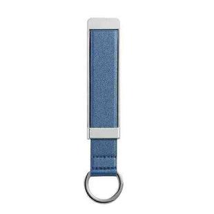 PU Leather Metal Wrist Strap Cell Phone Holder Zinc Alloy Paste Desktop Stand(Blue)