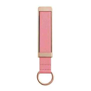 PU Leather Metal Wrist Strap Cell Phone Holder Zinc Alloy Paste Desktop Stand(Pink)