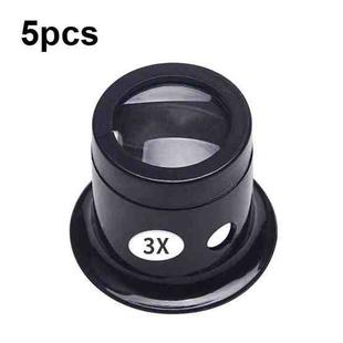 5pcs Eyepiece Magnifier Glass Lens Eyepiece Type Repair Magnifier, Times: 3X