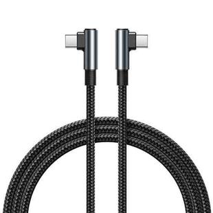 REMAX RC-C002 USB-C/Type-C To USB-C/Type-C 65W Braided Data Cable with 90 Degree Elbow,Length 1m(Black)