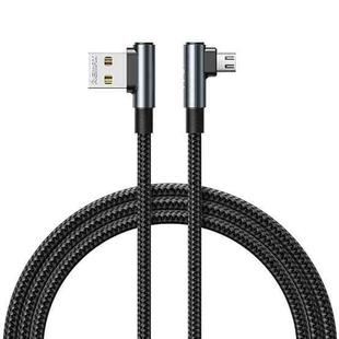 REMAX RC-C002 USB To Micro USB 2.4A Braided Data Cable with 90 Degree Elbow,Length 1m(Black)