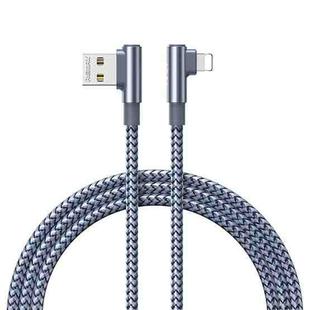 REMAX RC-C002 USB To 8 Pin  2.4A Braided Data Cable with 90 Degree Elbow,Length 1m(Silver)