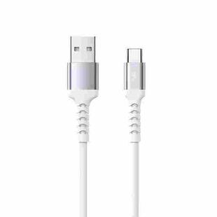 REMAX RC-C008 USB To  USB-C/Type-C 2.4A TPE Soft Anti-breakage Data Cable,Length 1m(White)