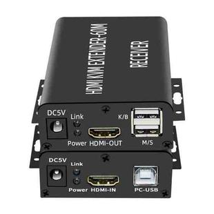 BW-HKE60A HDMI 60m KVM With USB Extender Support POE Single-End Power Supply With US Plug(Black)