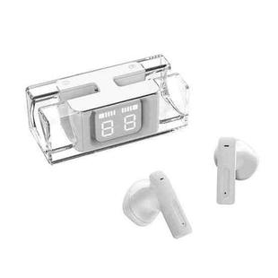 E90 Bluetooth 5.3 Earphone Wireless TWS Transparent Compartment Game Earphone(White)